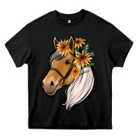 Black floral horse Heavy Core Tee - Jasminsmagicworld