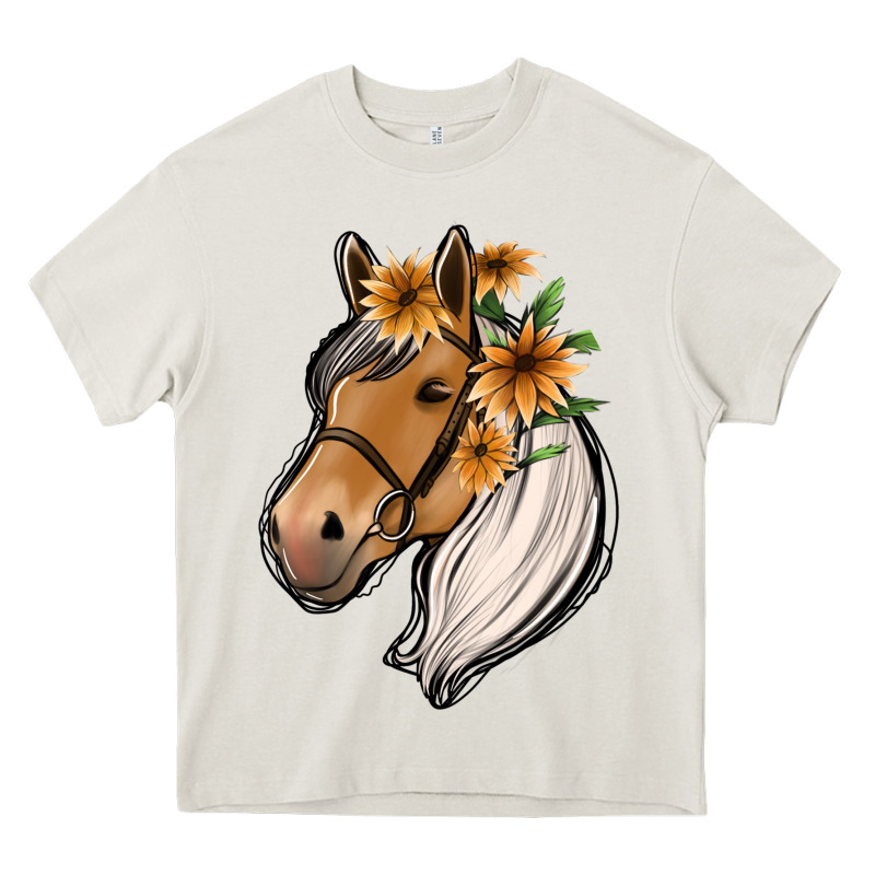 Floral Horse Heavy Core Tee by Jasminsmagicworld | Teevron