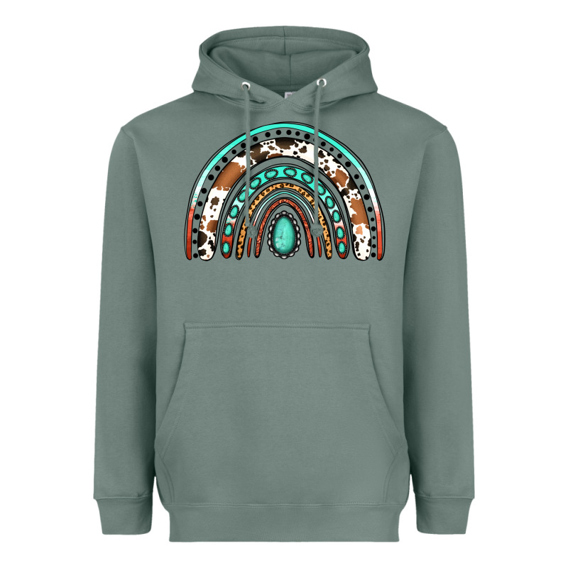 Western Rainbow Heavyweight Hoodie by Jasminsmagicworld | Teevron