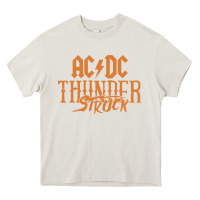 Cream thunderstruck Heavy Core Tee - linhVisuals