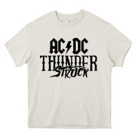 Cream thunderstruck Heavy Core Tee - linhVisuals