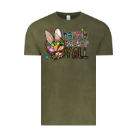 Vintage Olive Happy Easter Y'all Vintage Tee - CowhideDigitalArt