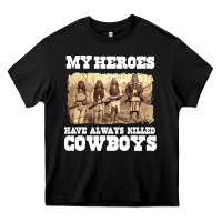 Black my heroes have always killed cowboys retro Heavy Core Tee - linhVisuals