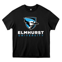 Black elmhurst university Heavy Core Tee - linhVisuals