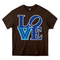 Chocolate Brown villanova love Heavy Core Tee - linhVisuals