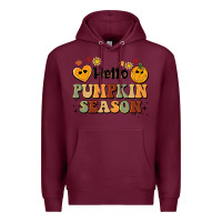 Burgundy hello pumpkin season Premium Hoodie - BarkalooDesign