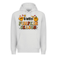 Dove Grey hello pumpkin season Premium Hoodie - BarkalooDesign