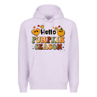 Lilac hello pumpkin season Premium Hoodie - BarkalooDesign