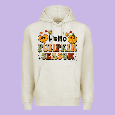 Hello Pumpkin Season Premium Hoodie Designed By Barkaloodesign