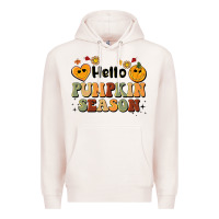 Pale Pink hello pumpkin season Premium Hoodie - BarkalooDesign