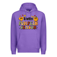 Purple hello pumpkin season Premium Hoodie - BarkalooDesign