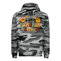 Slate Camo hello pumpkin season Premium Hoodie - BarkalooDesign
