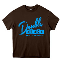 Chocolate Brown double deuce bar Heavy Core Tee - linhVisuals