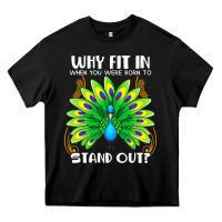 Black peacock inspired beautiful color bird (3) Heavy Core Tee - linhVisuals