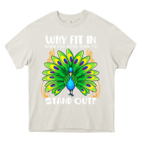 Cream peacock inspired beautiful color bird (3) Heavy Core Tee - linhVisuals
