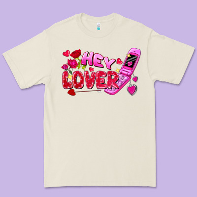 Hey Lover Flip Phone Premium Tee Designed By Fadigitalartstudio