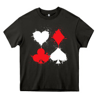 Asphalt playing cards poker heart spade club Heavy Core Tee - linhVisuals