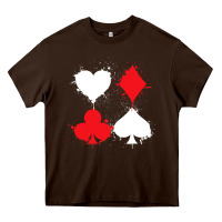 Chocolate Brown playing cards poker heart spade club Heavy Core Tee - linhVisuals
