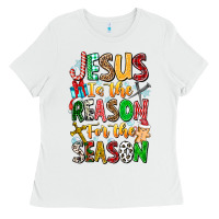 White jesus is the reason for the season Ladies Tee - CowhideDigitalArt