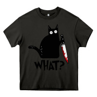 Asphalt Halloween Cat With Knife What Heavy Core Tee - linhVisuals