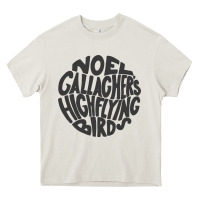 Cream noel gallagher's high flying birds classic Heavy Core Tee - linhVisuals