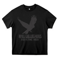 Black noel gallagher's high flying birds classic Heavy Core Tee - linhVisuals