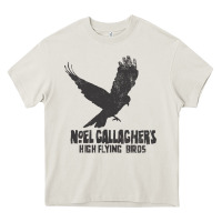 Cream noel gallagher's high flying birds classic Heavy Core Tee - linhVisuals
