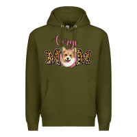 Army Green Corgi Mom Premium Hoodie - Jasminsmagicworld