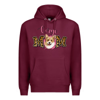 Burgundy Corgi Mom Premium Hoodie - Jasminsmagicworld