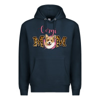 Navy Corgi Mom Premium Hoodie - Jasminsmagicworld