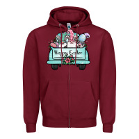 Burgundy easter gnomes truck Zipper Hoodie - Jasminsmagicworld