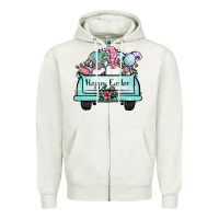 Oatmeal Heather easter gnomes truck Zipper Hoodie - Jasminsmagicworld