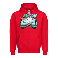 Red easter gnomes truck Zipper Hoodie - Jasminsmagicworld