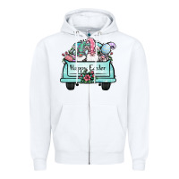 White easter gnomes truck Zipper Hoodie - Jasminsmagicworld