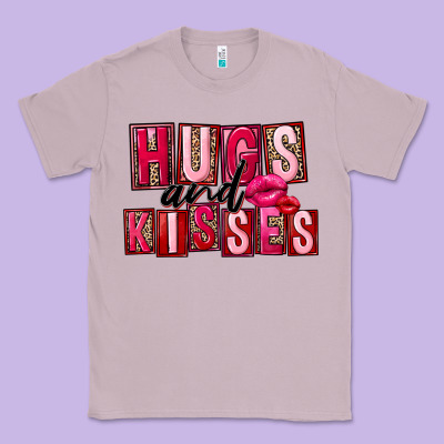 Hugs And Kisses Valentine's Day Classic Tee Designed By Fadigitalartstudio