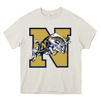 Cream navy midshipmen Heavy Core Tee - linhVisuals