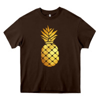 Chocolate Brown gold pineapple Heavy Core Tee - linhVisuals