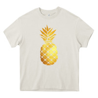 Cream gold pineapple Heavy Core Tee - linhVisuals