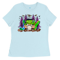 Baby Blue Joy Halloween Gnome Ladies Tee - CowhideDigitalArt