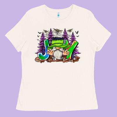 Joy Halloween Gnome Ladies Tee Designed By Cowhidedigitalart