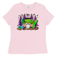 Bubblegum Pink Joy Halloween Gnome Ladies Tee - CowhideDigitalArt