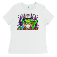 White Joy Halloween Gnome Ladies Tee - CowhideDigitalArt