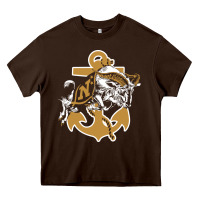 Chocolate Brown navy midshipmen Heavy Core Tee - linhVisuals