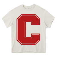 Cream cornell big red Heavy Core Tee - linhVisuals