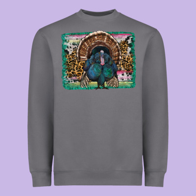 Thanksgiving Turkey With Background Heavyweight Sweatshirt Designed By Ranaportraitstore