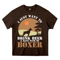 Chocolate Brown boxer beer dog lover t  shirt boxer beer dog lover t  shirt Heavy Core Tee - linhVisuals