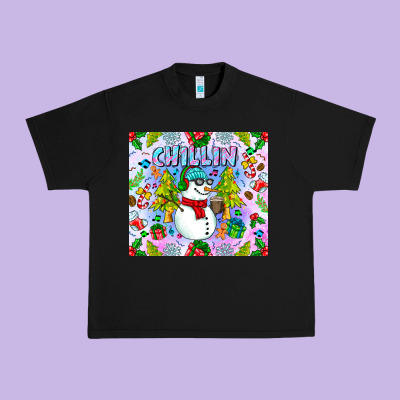 Chillin Snow Urban Heavy Tee Designed By Cowhidedigitalart