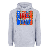 Heather Grey Land of the Free 4th of July Brushstroke Heavyweight Hoodie - Jasminsmagicworld