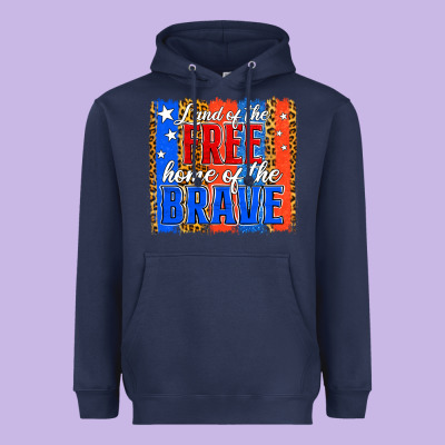 Land Of The Free 4th Of July Brushstroke Heavyweight Hoodie Designed By Jasminsmagicworld