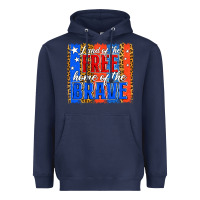 Navy Land of the Free 4th of July Brushstroke Heavyweight Hoodie - Jasminsmagicworld